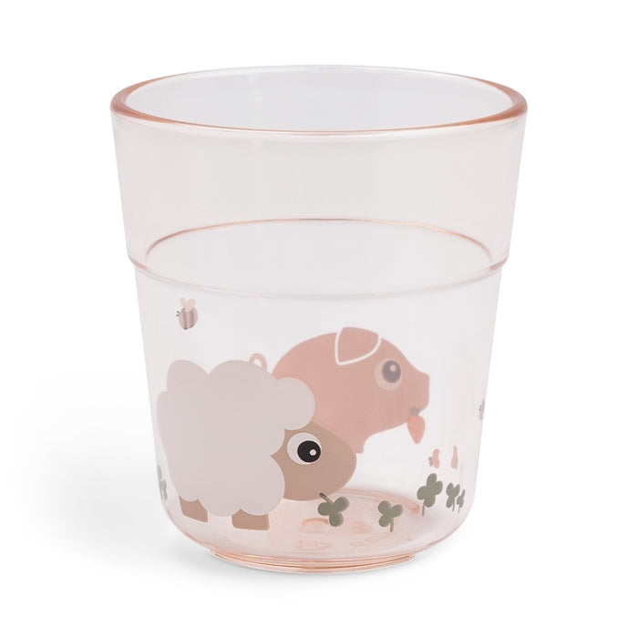 Done by Deer Kubek dla Dziecka Glass L 220ml Tiny Farm Powder