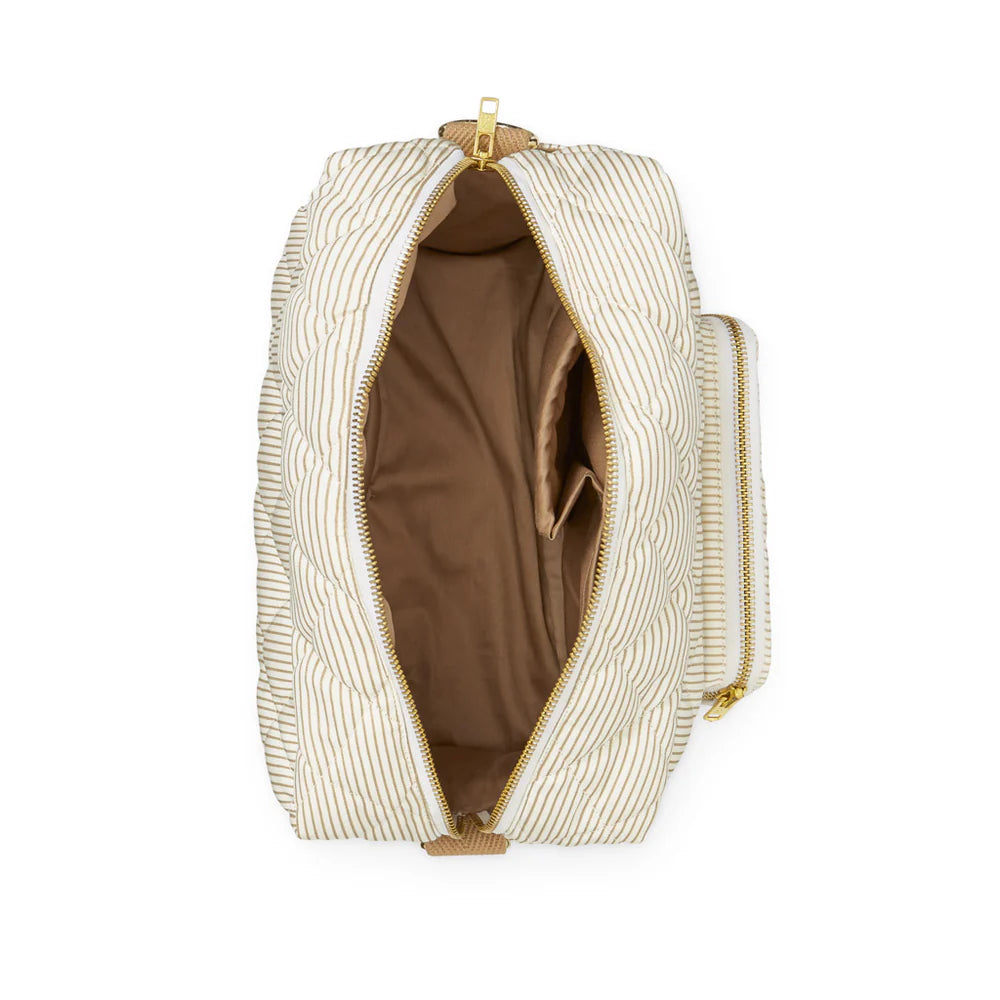 Cam Cam Copenhagen Mała torba do przewijania z pasami do wózka Classic Stripes Camel