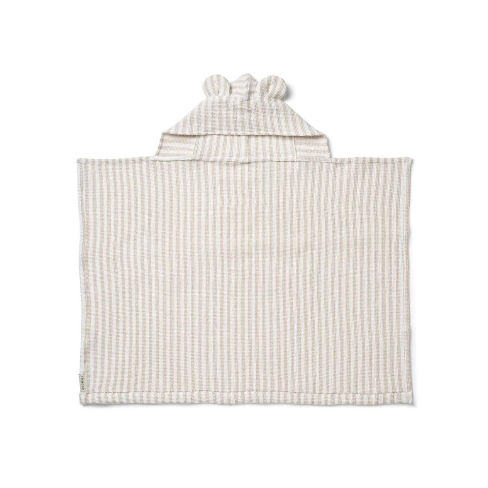 Liewood Ręcznik z kapturkiem stripes Crisp white Sandy