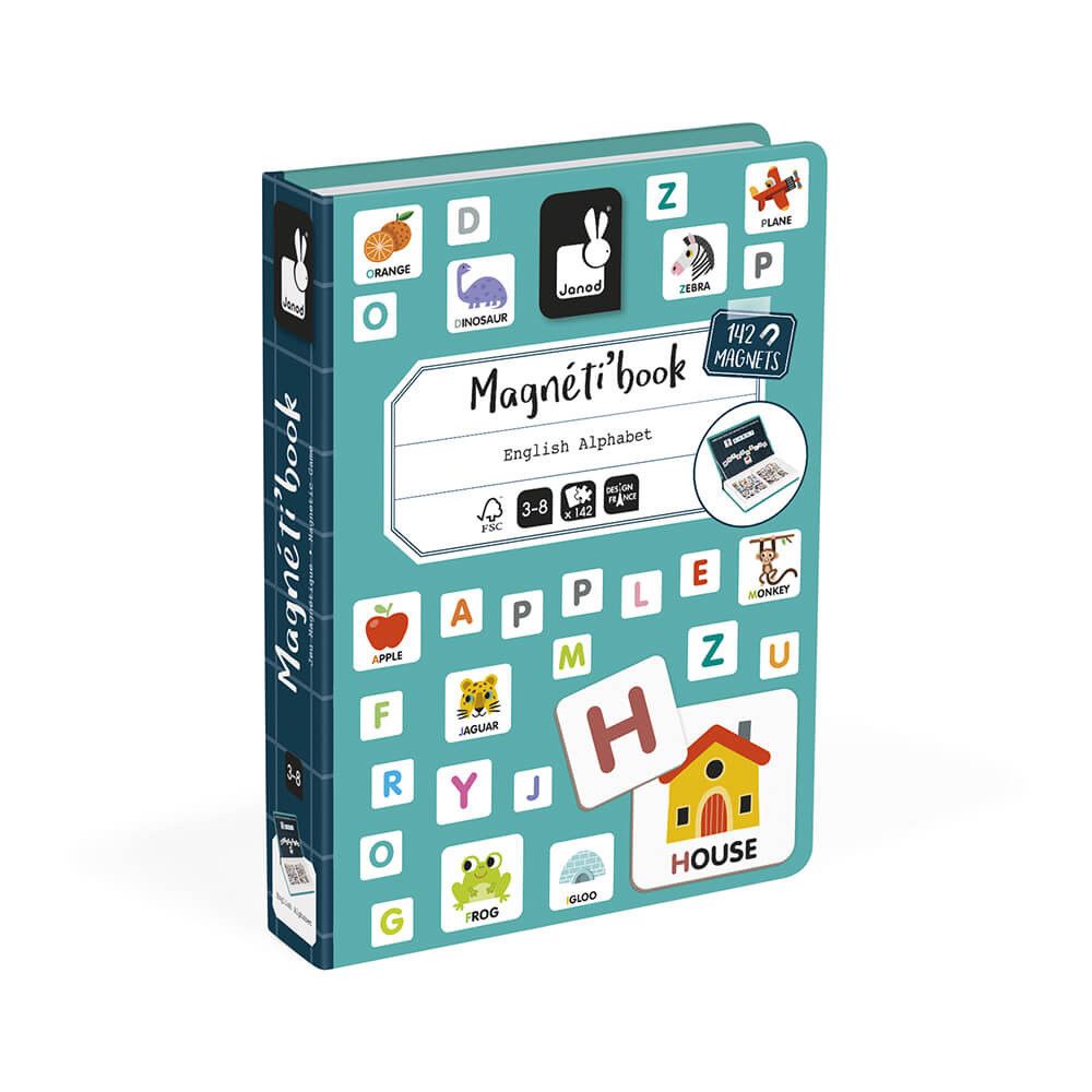 Janod Magnetyczna układanka Magnetibook śmieszne Alfabet