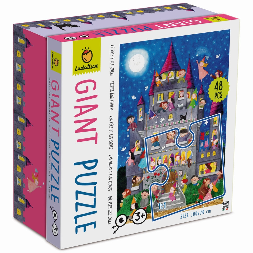 Ludattica Duże puzzle dla dzieci Zamek z wróżkami i orkami