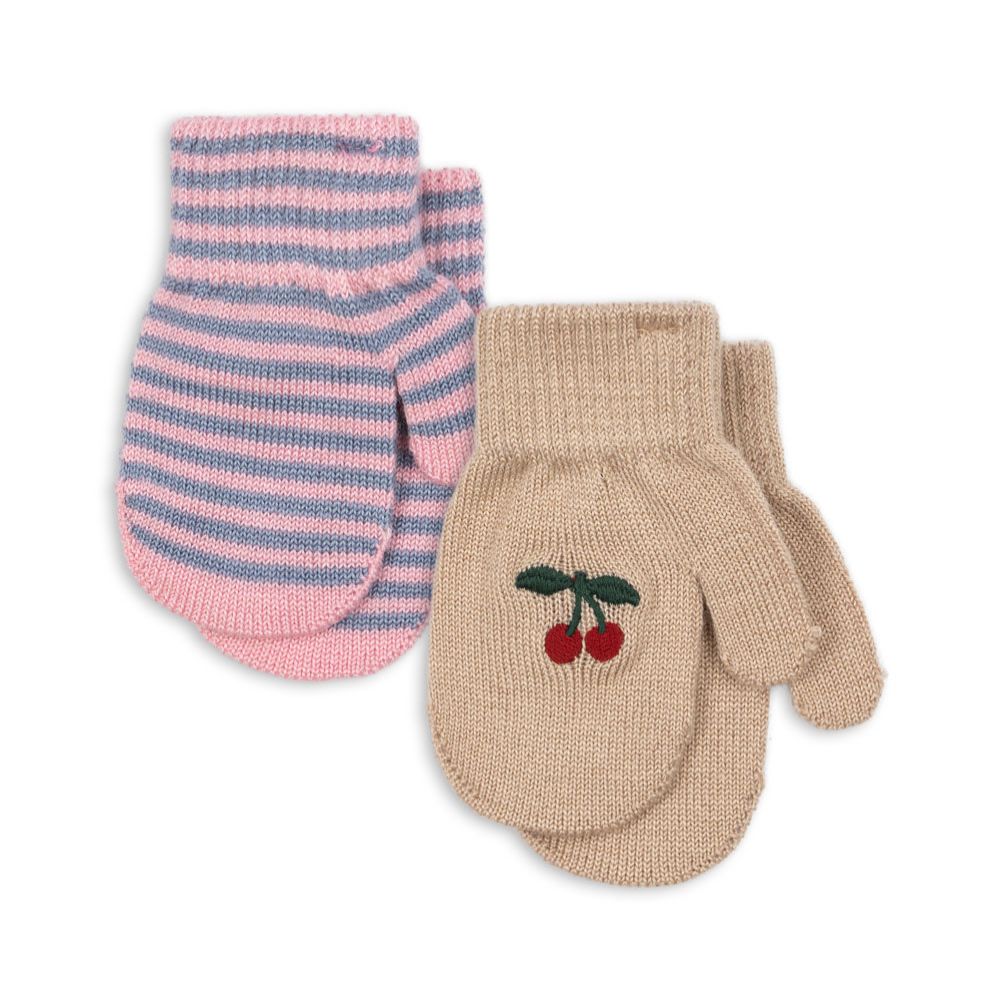 Konges Slojd Rękawiczki dla dzieci Cherry Stripe 2 Pak