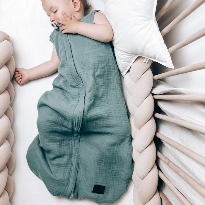 Sleepee Dwustronny Muślinowy Śpiworek do spania Ocean Green 0-4m