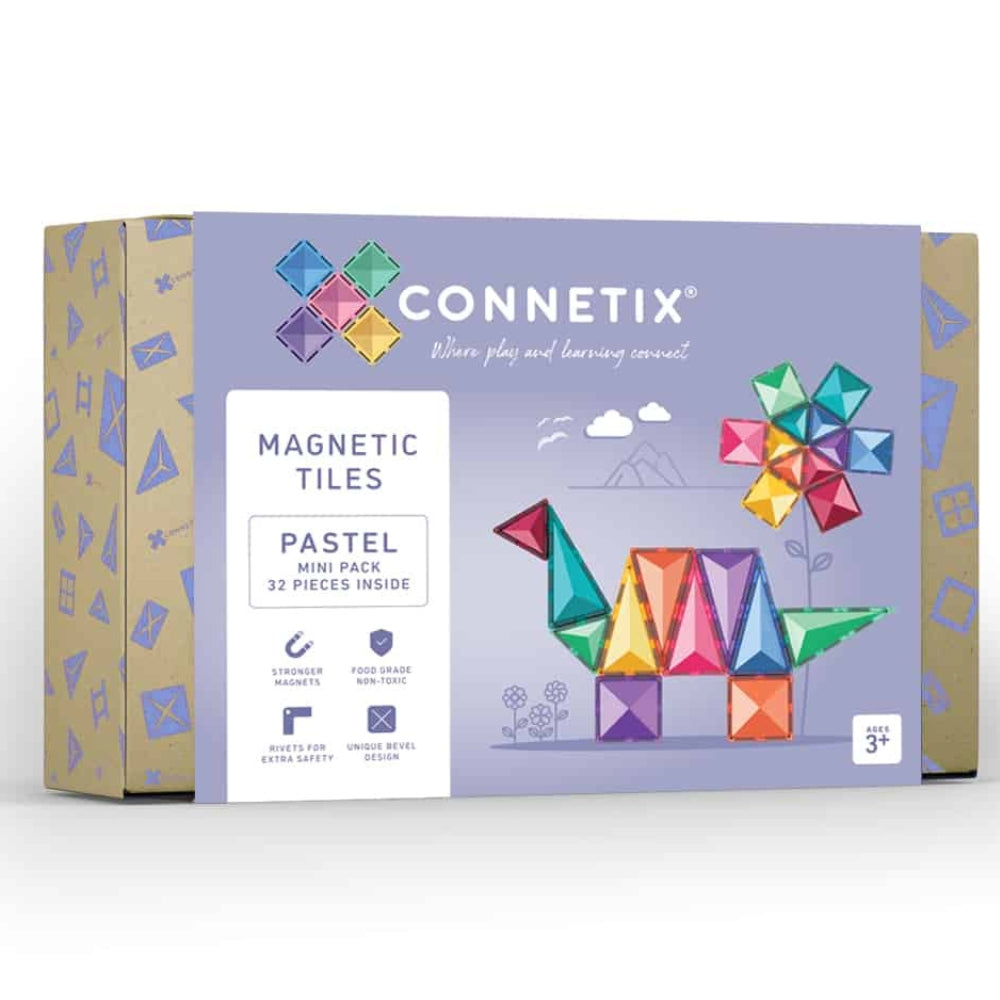 Connetix Klocki magnetyczne dla dzieci Pastel Mini Pack 32el.