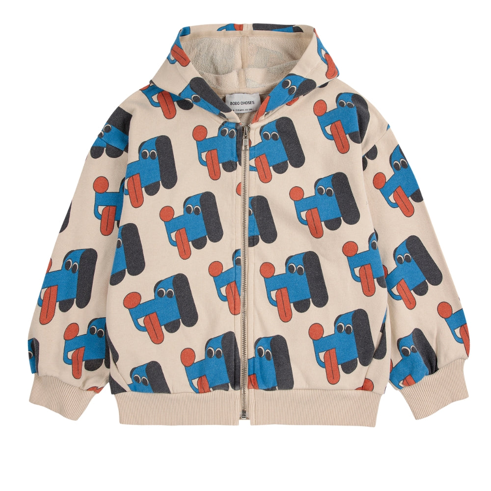 Bobo Choses Bluza z kapturem dla dzieci Doggy Mate all over Offwhite