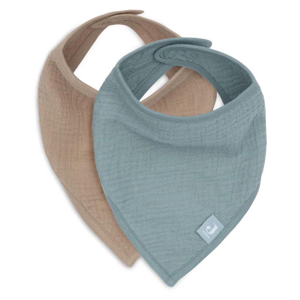 Jollein Śliniak Muślinowy dla dzieci Sea Green/Biscuit 2 Pack