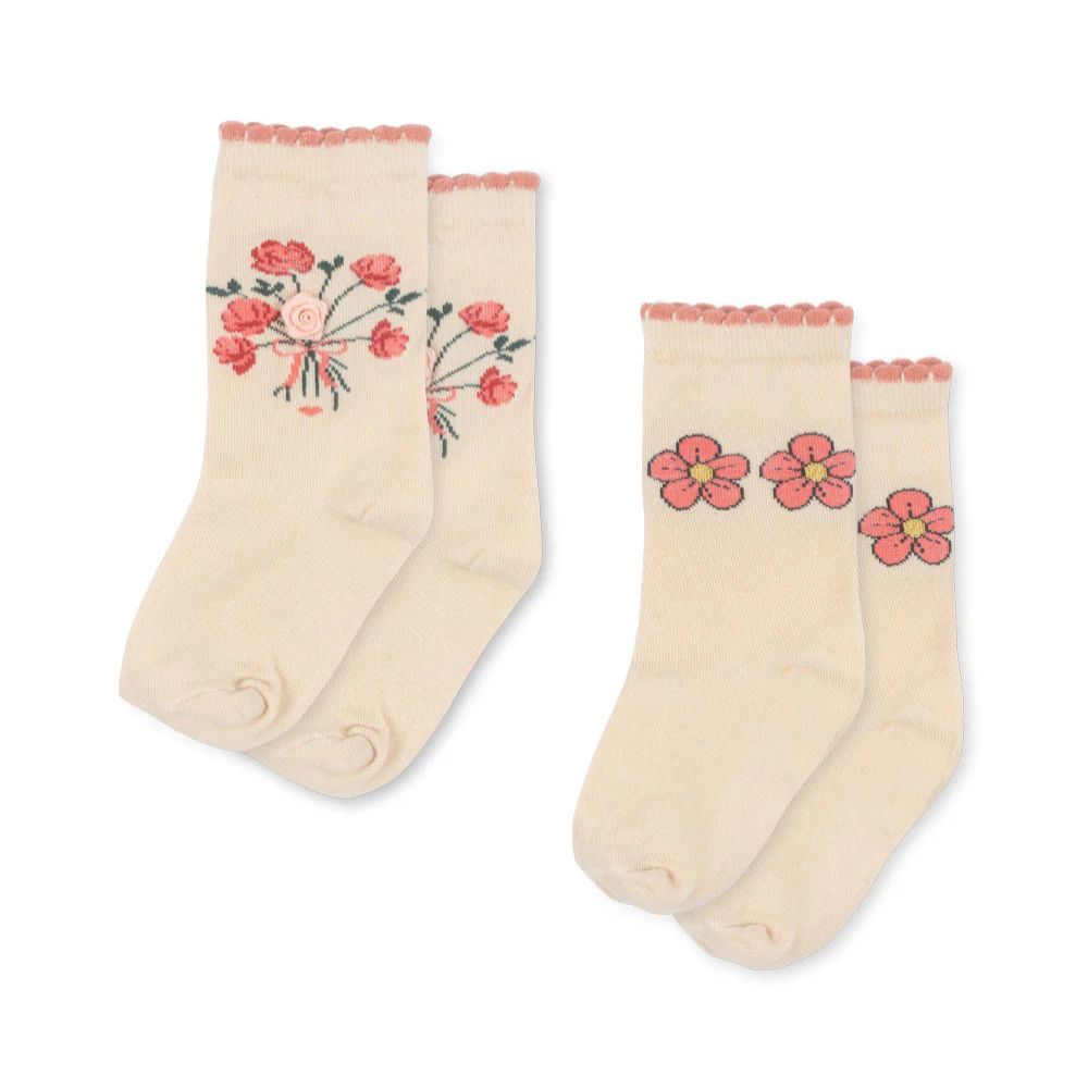 Konges Slojd Skarpetki dla dzieci 2-pak Rose mix