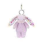 Jellycat Breloczek dla dzieci króliczek Fioletowy z kwiecistymi uszami 17 cm