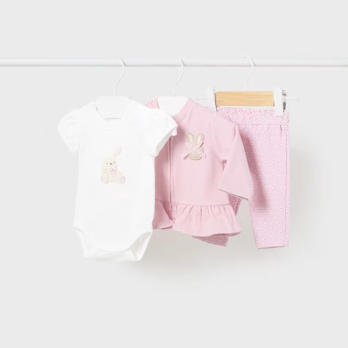 Mayoral Ubranka dla niemowlaka 3-czesciowy dres Róż Baby