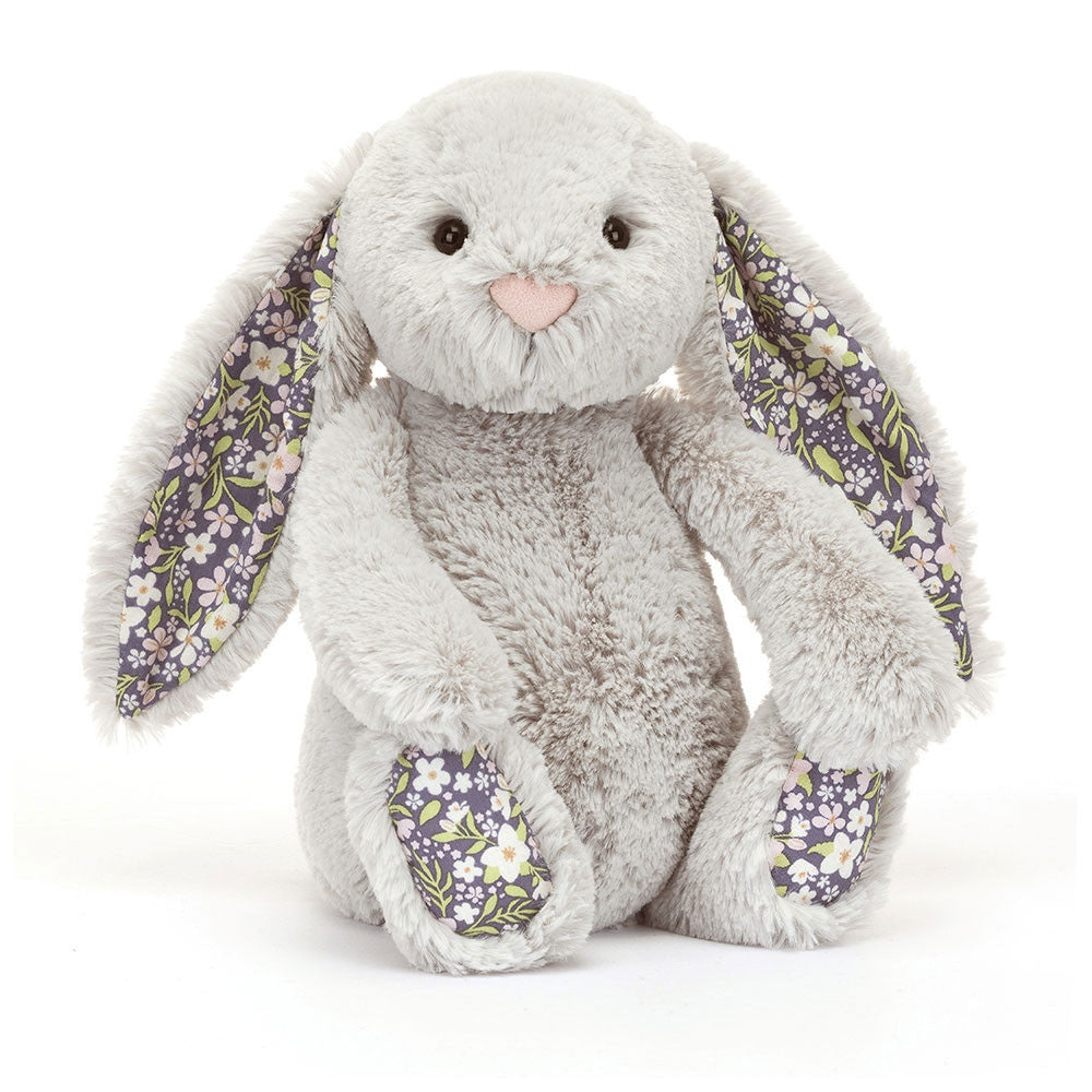 Jellycat Maskotka królik z kwiecistymi uszami Srebrny „bloom” 31 cm