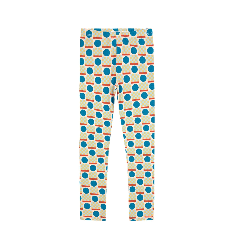 Bobo Choses Legginsy dla dziewczynki Geometric Scacs all over Offwhite