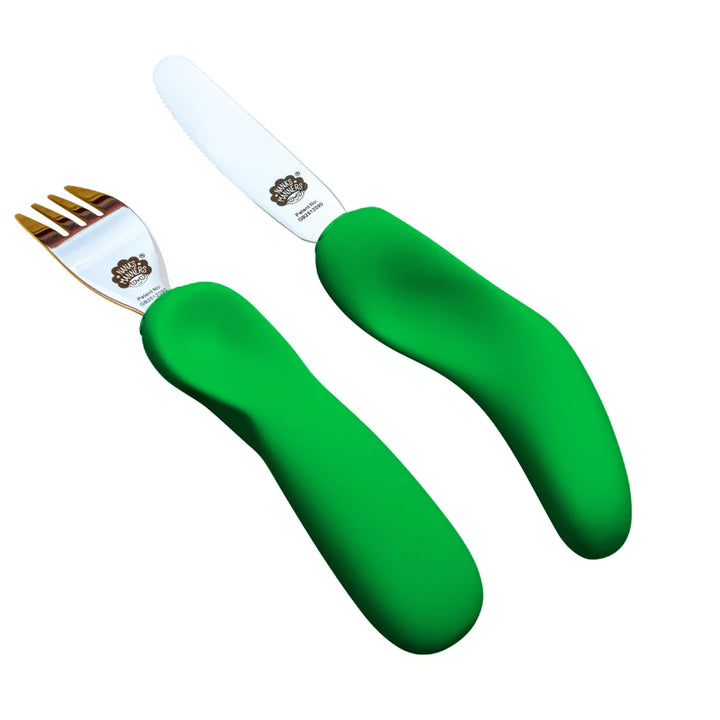 Nanas Manners Sztućce nóż widelec Etap 3 zielone