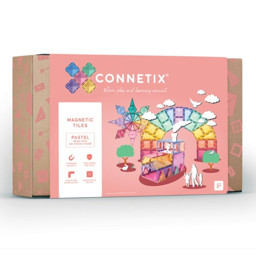 Connetix Klocki magnetyczne dla dzieci Pastel Mega Pack 202el.