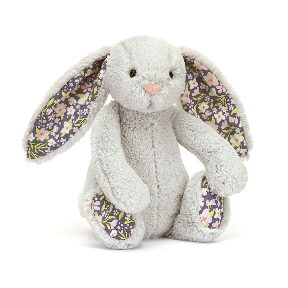 Jellycat Maskotka królik z kwiecistymi uszami Srebrny „bloom” 18 cm