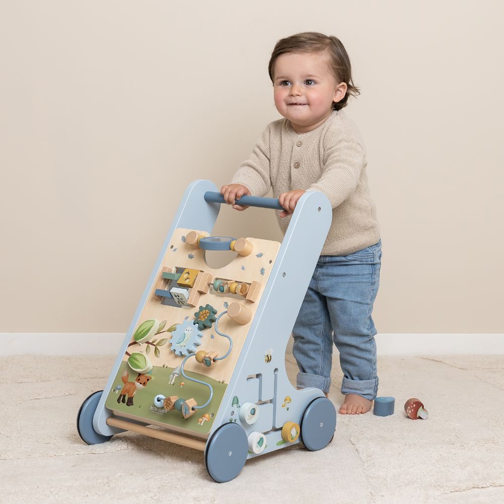 SKAZA Little Dutch Drewniany chodzik edukacyjny dla dzieci pchacz Forest Friends