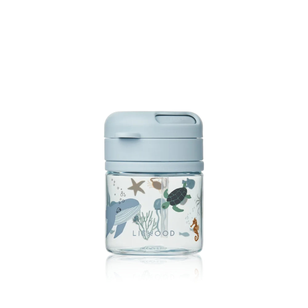 Liewood Kubek ze słomką Pavia Sea creature Sandy 280ml