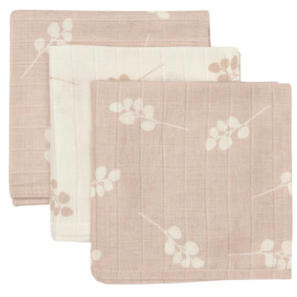 Jollein Pieluszki muślinowe dla noworodka Twig Wild Rose - 3 sztuki