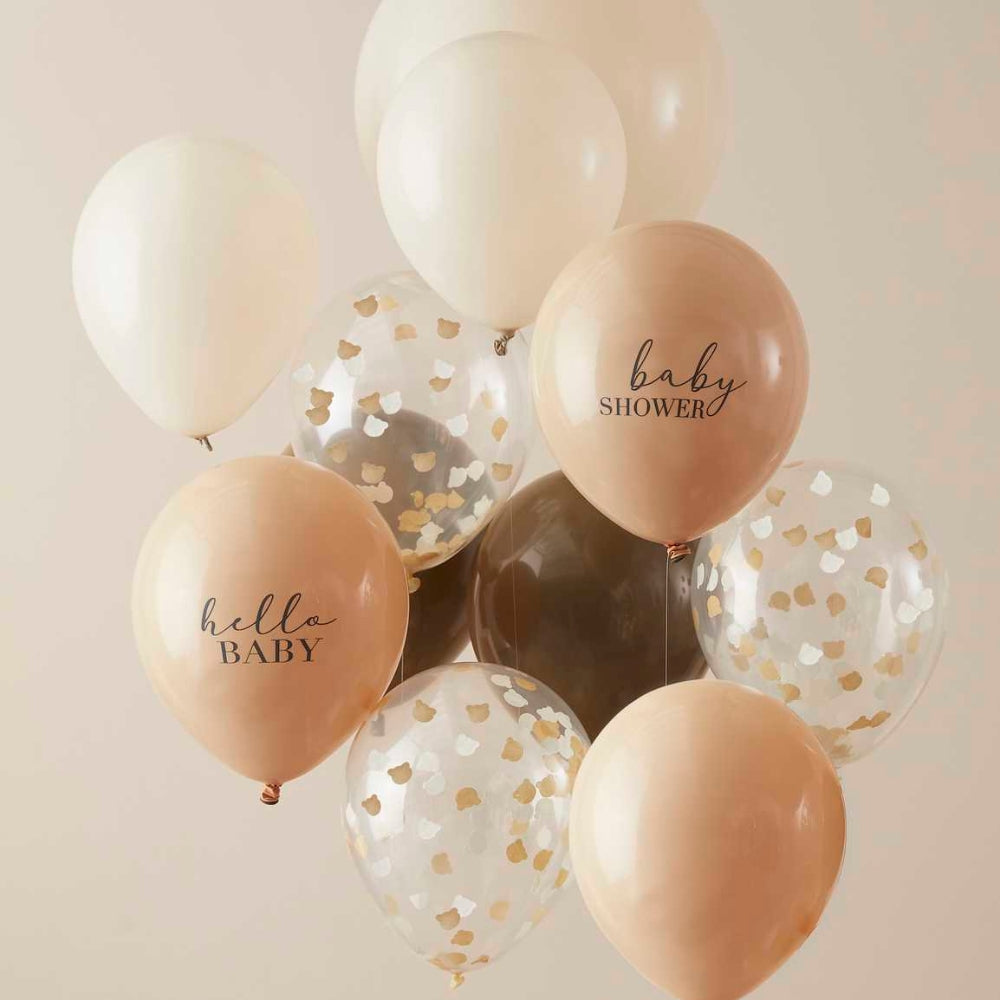 Gingerray balony lateksowe Neutral Baby Shower Balloons Bundle