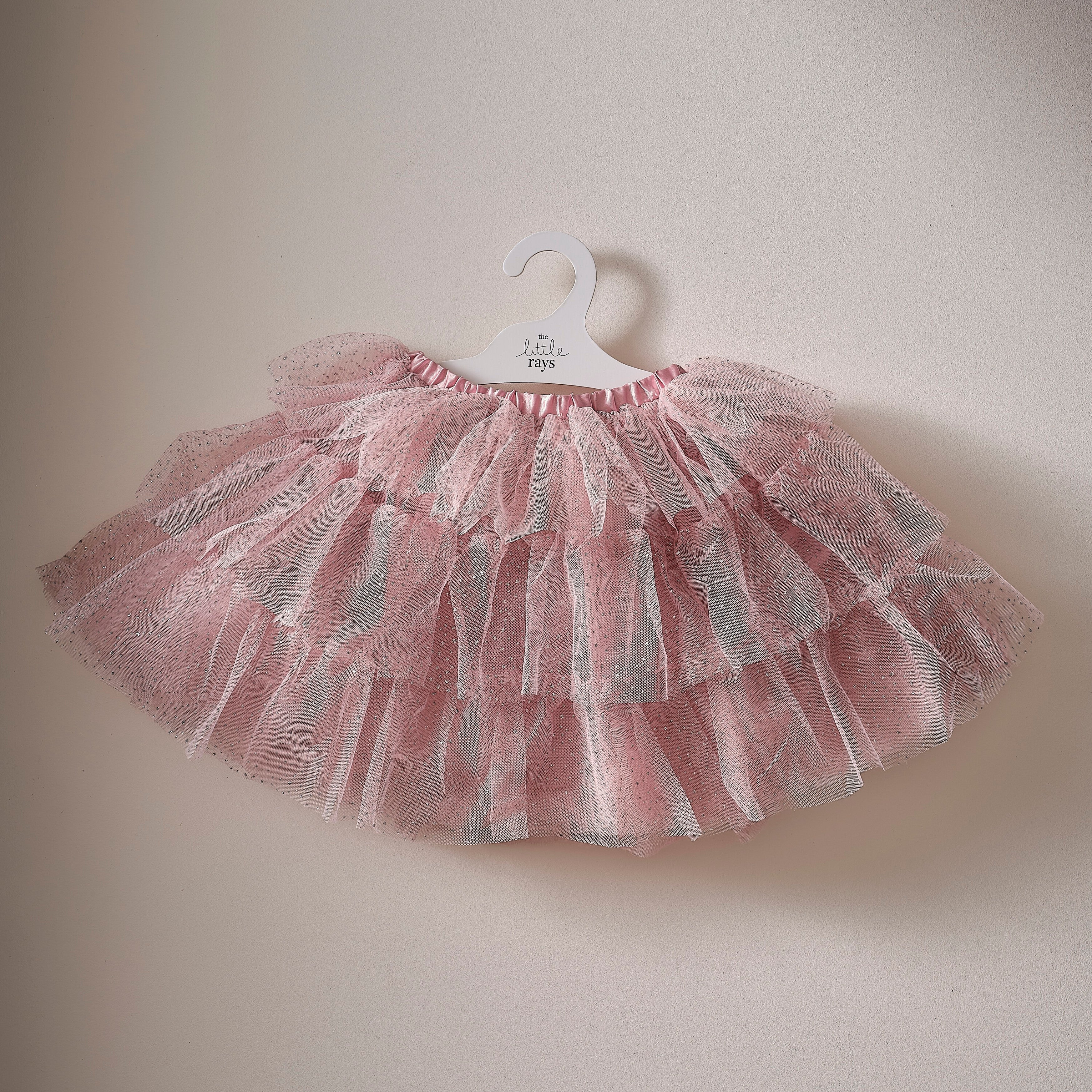 Gingerray Spódniczka tiulowa dla dziewczynki Blush & Silver Tiered Tutu 3-5 lat