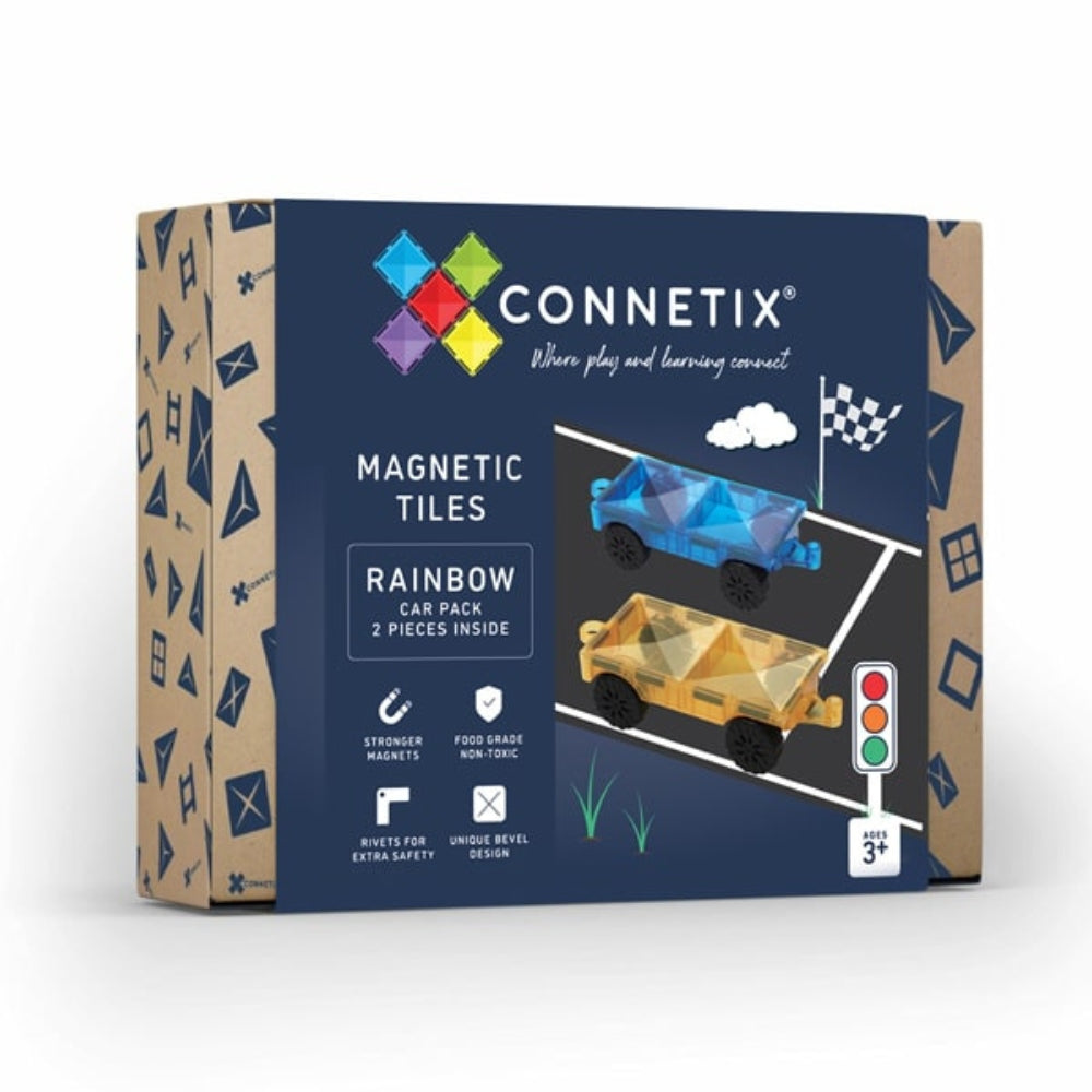 Connetix Klocki magnetyczne dla dzieci Rainbow Car Pack 2el.