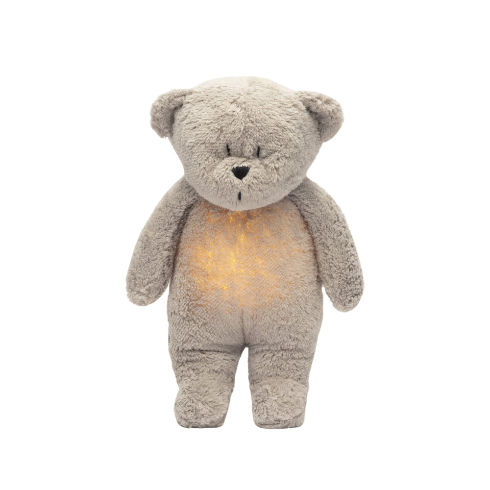 Moonie Szumiący Miś 2.0 Organic z lampką Grey