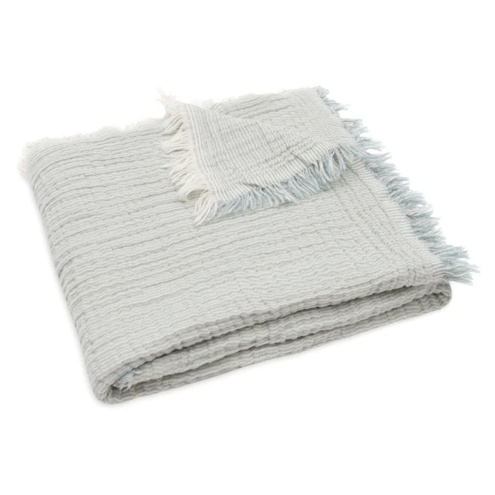 Jollein Kocyk muślinowy 75x100cm Fringe Stripe Sea Green