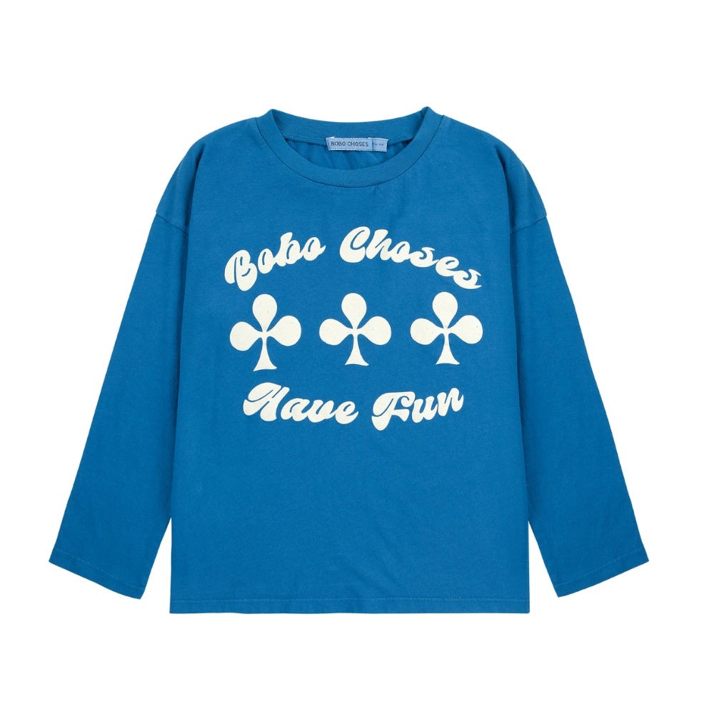 Bobo Choses Koszulka dla dzieci z długim rękawem Have Fun Blue