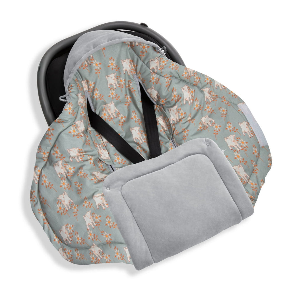 Sleepee Kocyk do fotelika samochodowego vintage animals sky blue
