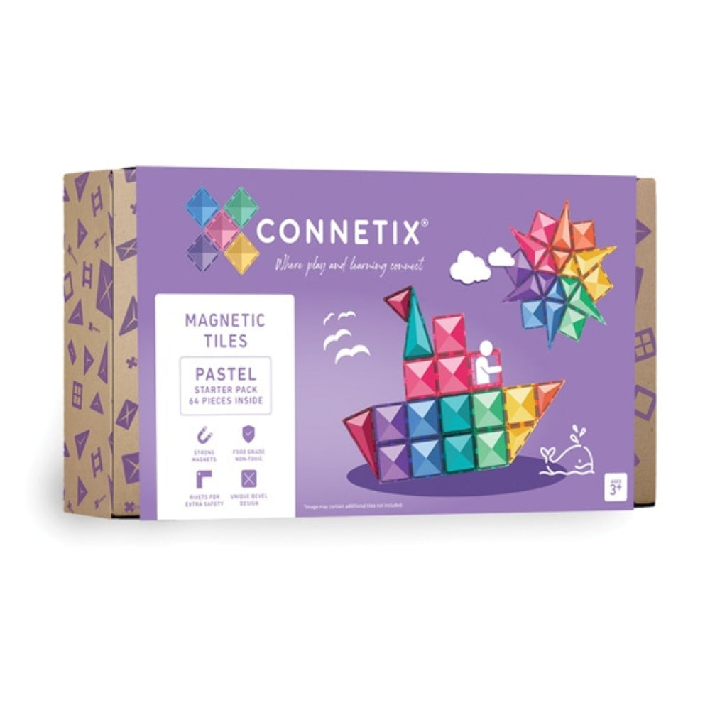 Connetix Klocki magnetyczne dla dzieci Pastel Starter Pack 64el.