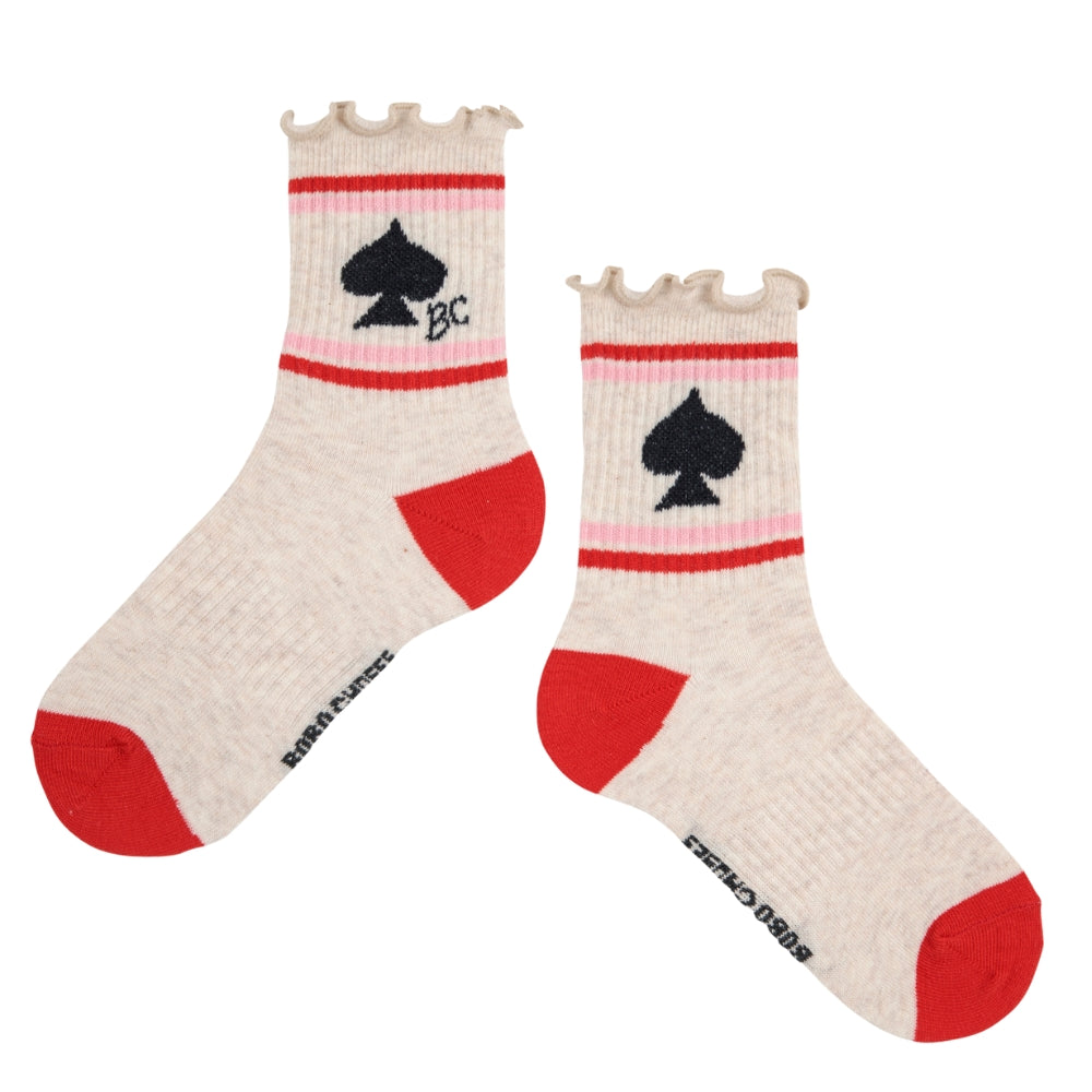 Bobo Choses Skarpetki dla dzieci BC Spades Offwhite