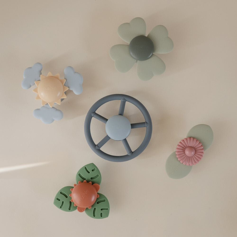 Mushie Zabawka spinner dla niemowlaka z Przyssawką Wheel