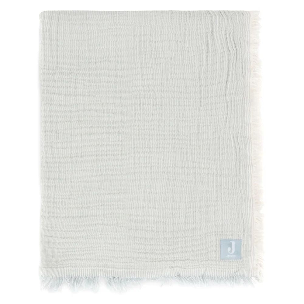 Jollein Kocyk muślinowy 75x100cm Fringe Stripe Sea Green
