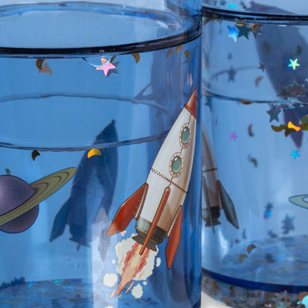 Konges Slojd Kubki dla dzieci brokatowe Outer Space 2 sztuki