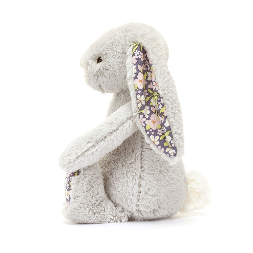 Jellycat Maskotka królik z kwiecistymi uszami Srebrny „bloom” 18 cm