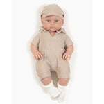 Minikane Lalka dla dzieci Yann beżowy kombinezon 47 cm