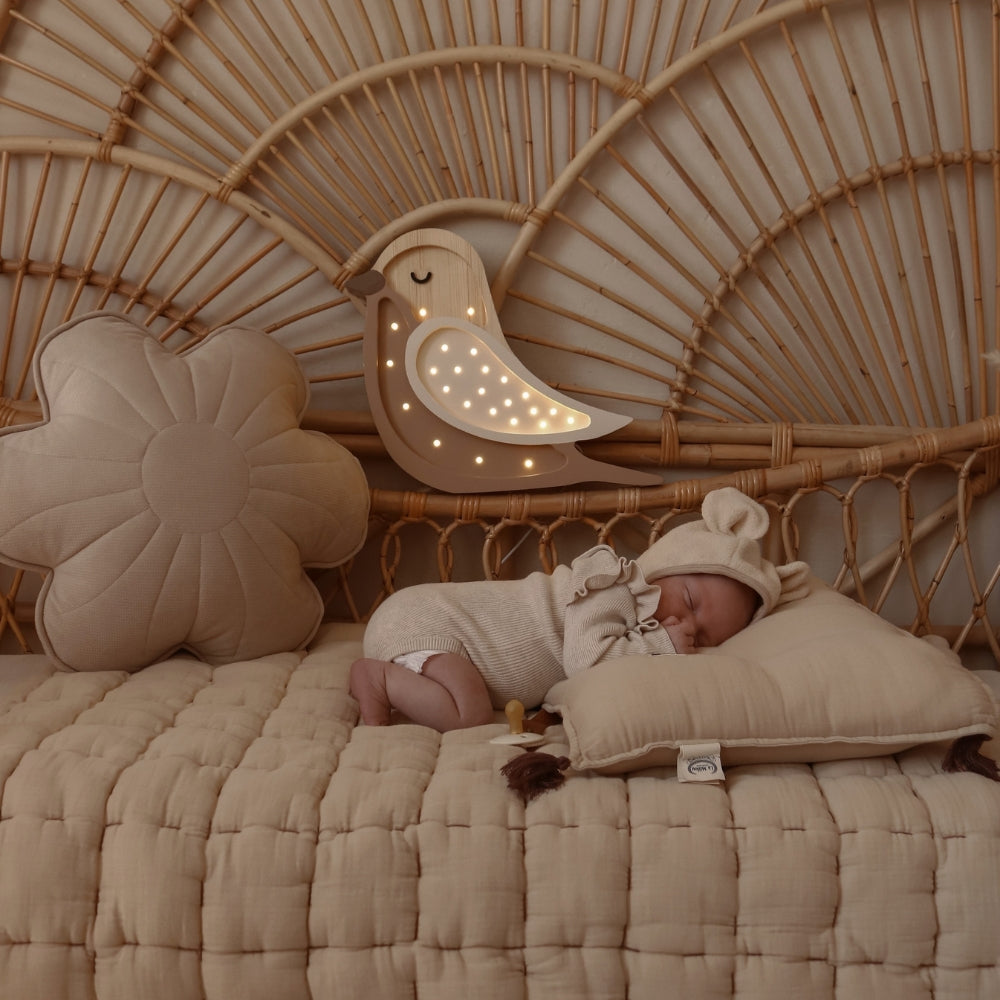 Little Lights Lampka dla dzieci Bird Coffee Wood