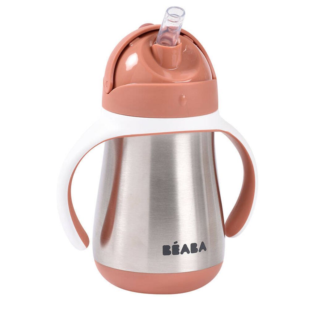 Beaba Bidon niekapek ze słomką termiczny 250 ml Terracotta