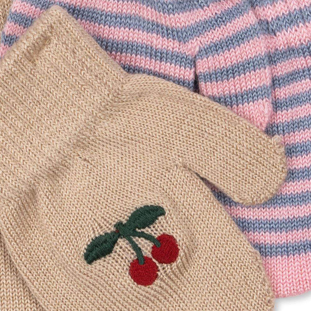 Konges Slojd Rękawiczki dla dzieci Cherry Stripe 2 Pak