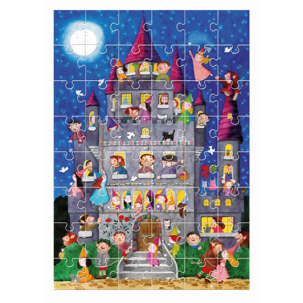 Ludattica Duże puzzle dla dzieci Zamek z wróżkami i orkami