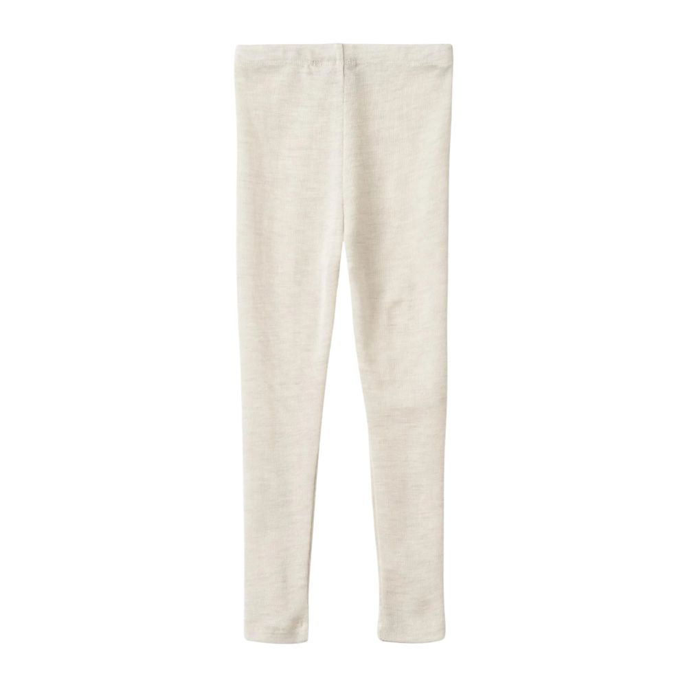 Wheat Legginsy wełniane dla dzieci Eggshell Melange