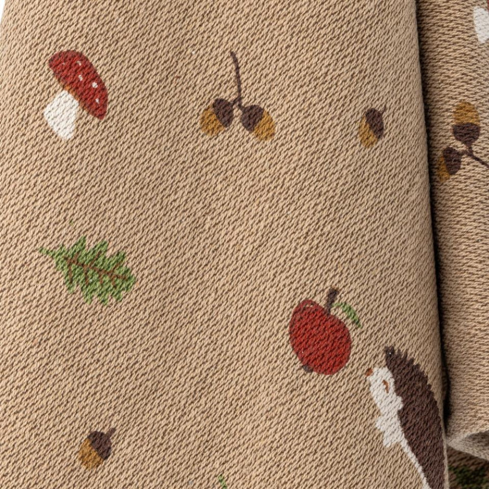 Bloomingville Koc bawełniany Fall Throw Brown Recycled Cotton