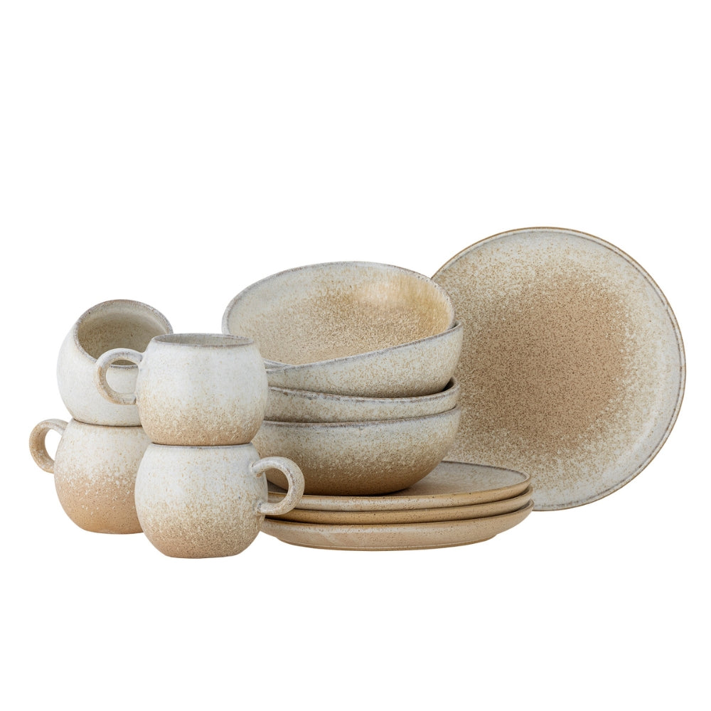 Bloomingville Zestaw naczyń śniadaniowych Paula Nature Stoneware