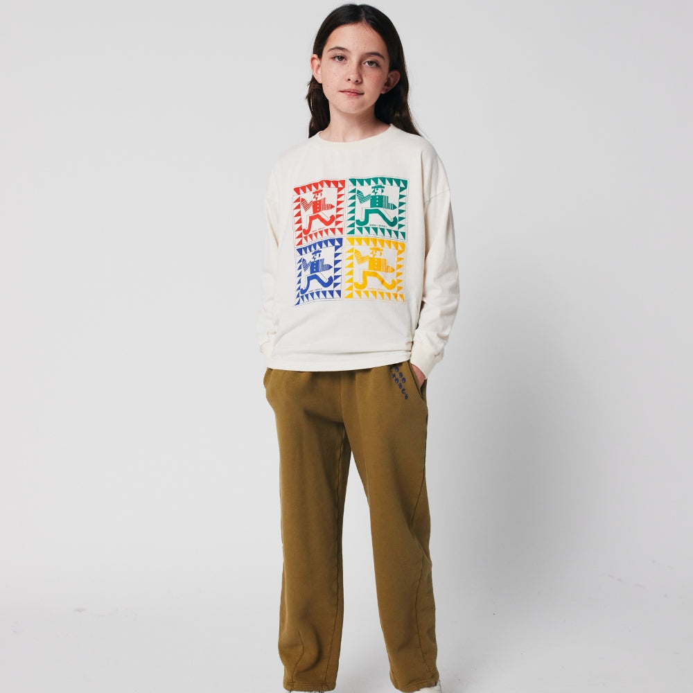 Bobo Choses Koszulka z długim rękawem Rainbow Mr Pencil Offwhite