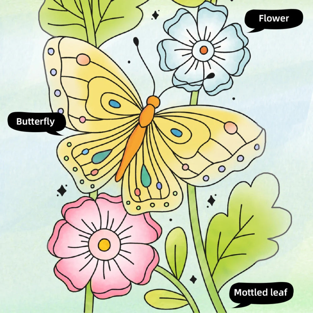 Mideer Kolorowanka dla dzieci akwarelowa Kwiaty