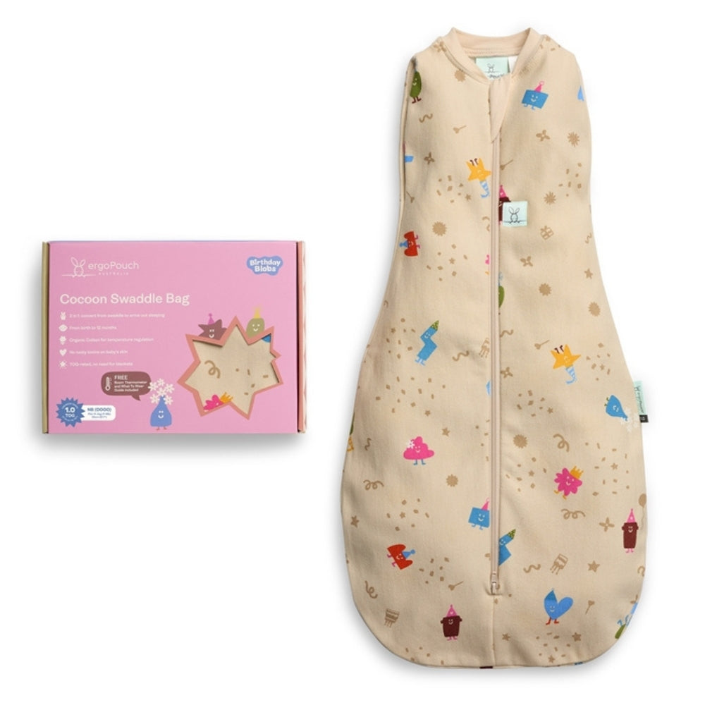 ergoPouch Śpiworek niemowlęcy 2w1 Birthday Blobs 6-12 mies 1.0 TOG