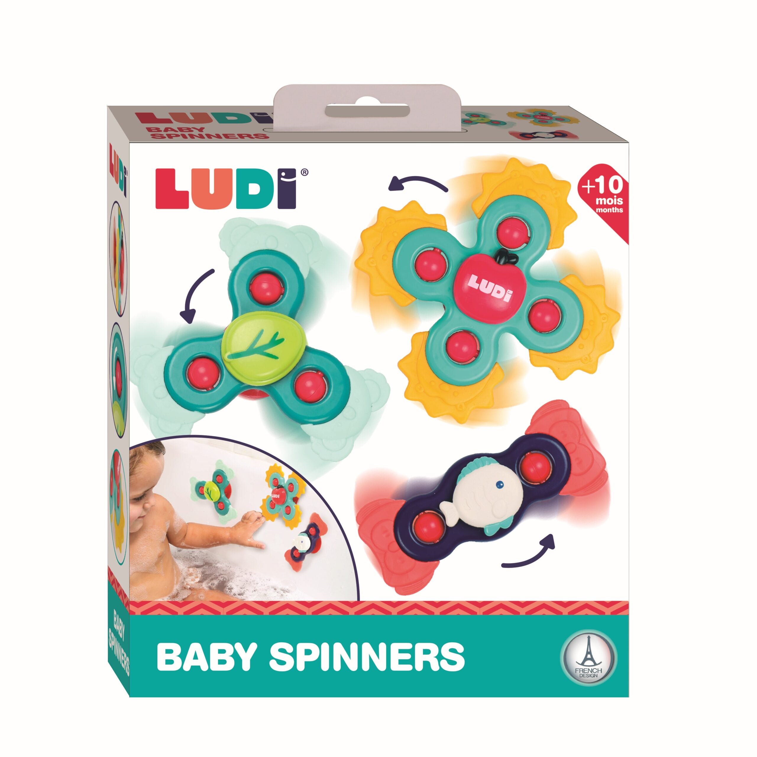 Ludi Spinnery sensoryczne z funkcją Gryzaka i Przyssawkami zestaw 3 szt.