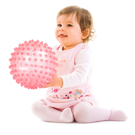 Ludi Piłka Sensoryczna średnica 20 cm 195 wypustek Różowa