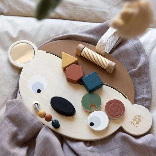 Sebra Tablica manipulacyjna Activity panel wooden Maci the monkey