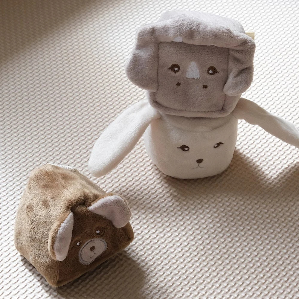 SKAZA That’s Mine Zabawka sensoryczna dla niemowlaka Klocki Dino bear and bunny