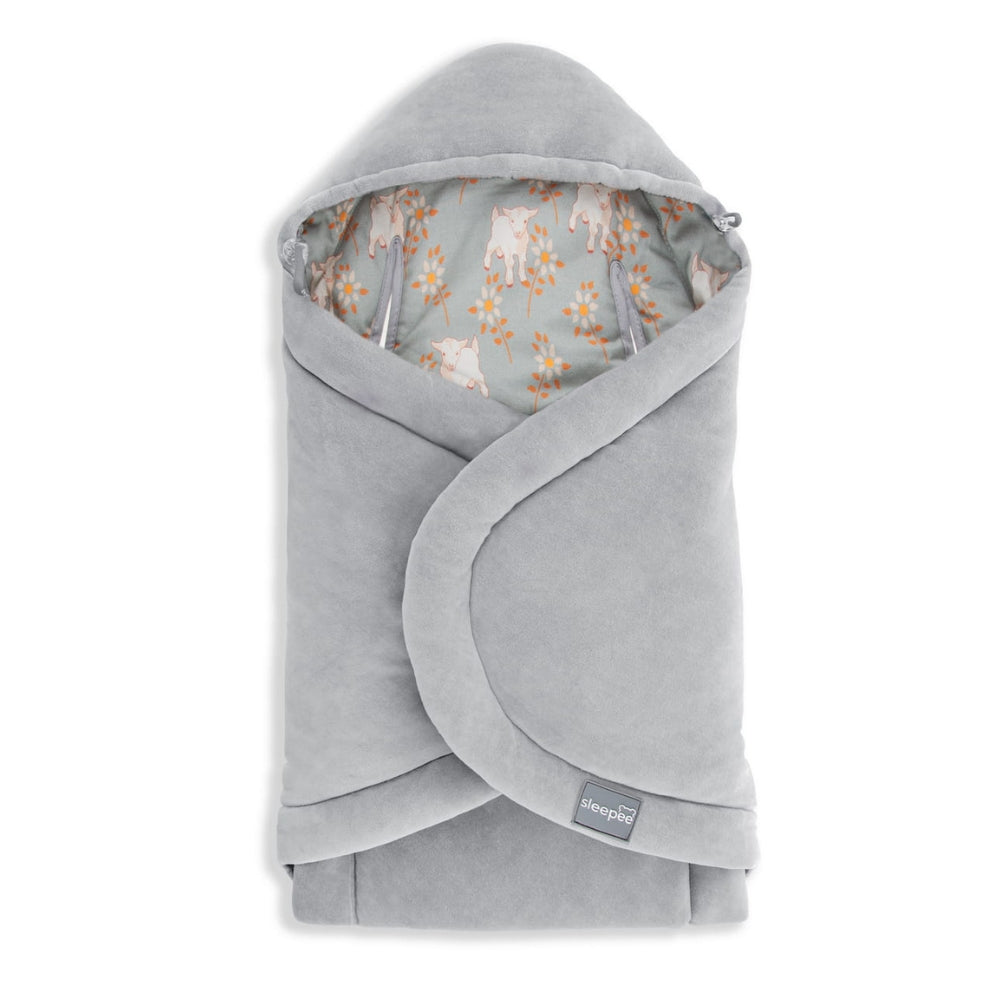 Sleepee Kocyk do fotelika samochodowego vintage animals sky blue
